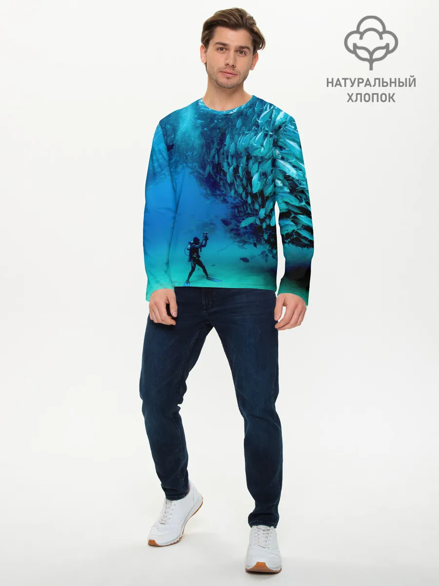 Мужской лонгслив базовый / Фото дайвинг