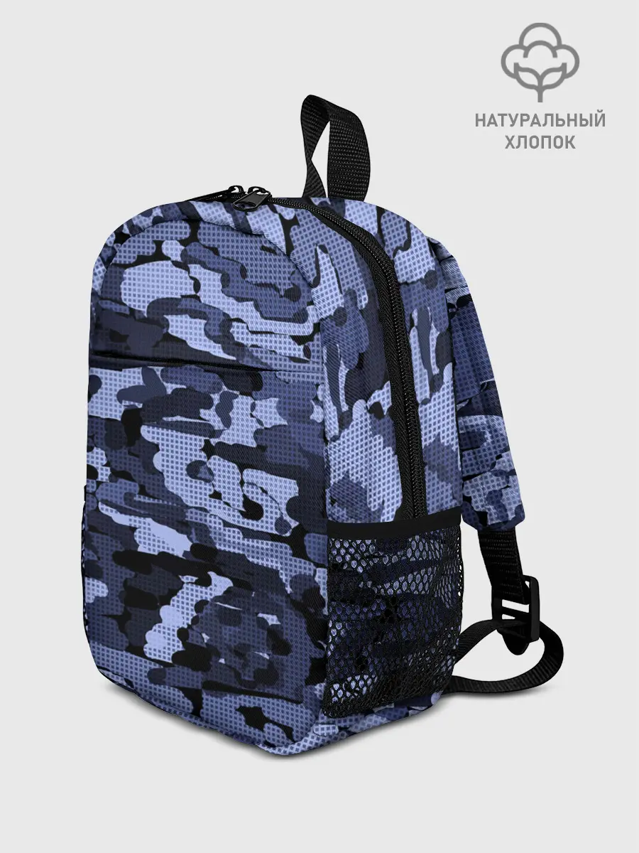 Рюкзак детский / Синий камуфляж в клетку