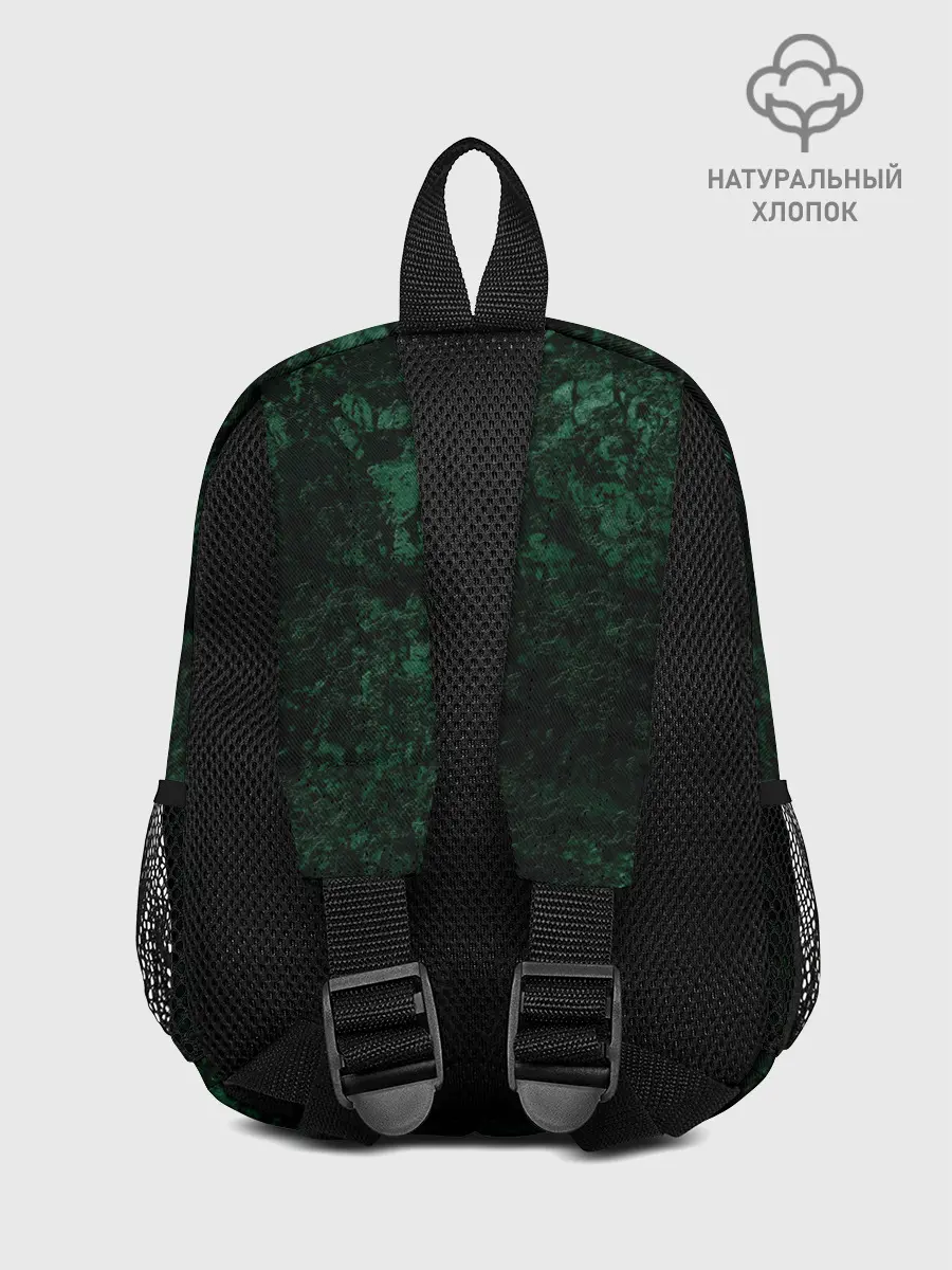 Рюкзак детский / Темно-зеленый мраморный узор
