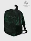 Рюкзак детский / Темно-зеленый мраморный узор