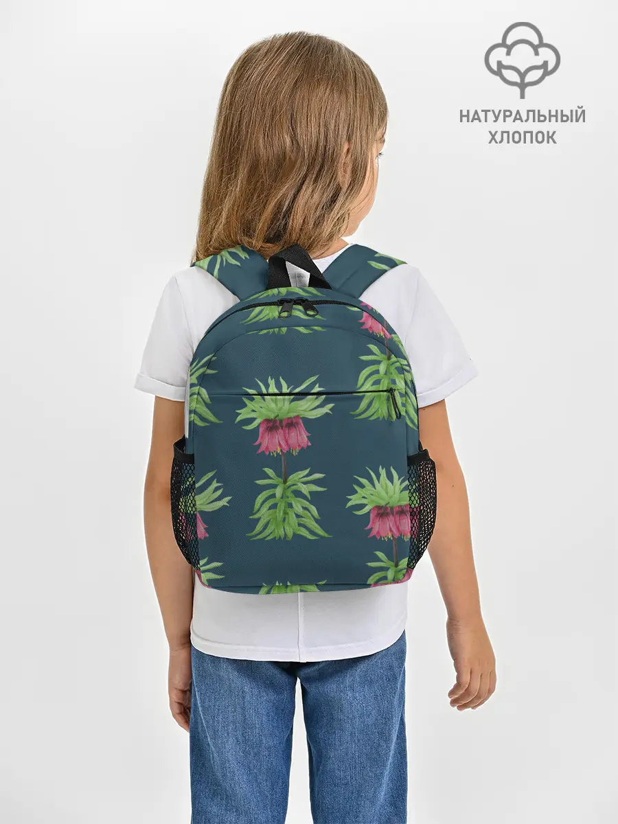 Рюкзак детский / Цветы рябчика на темном фоне