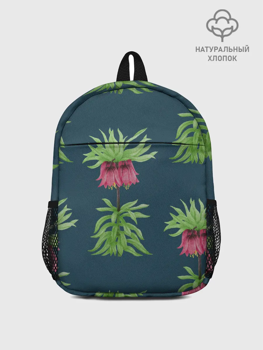 Рюкзак детский / Цветы рябчика на темном фоне