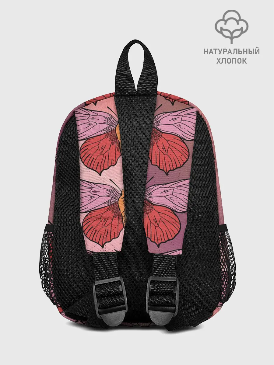 Рюкзак детский / Розовый принт с бабочками