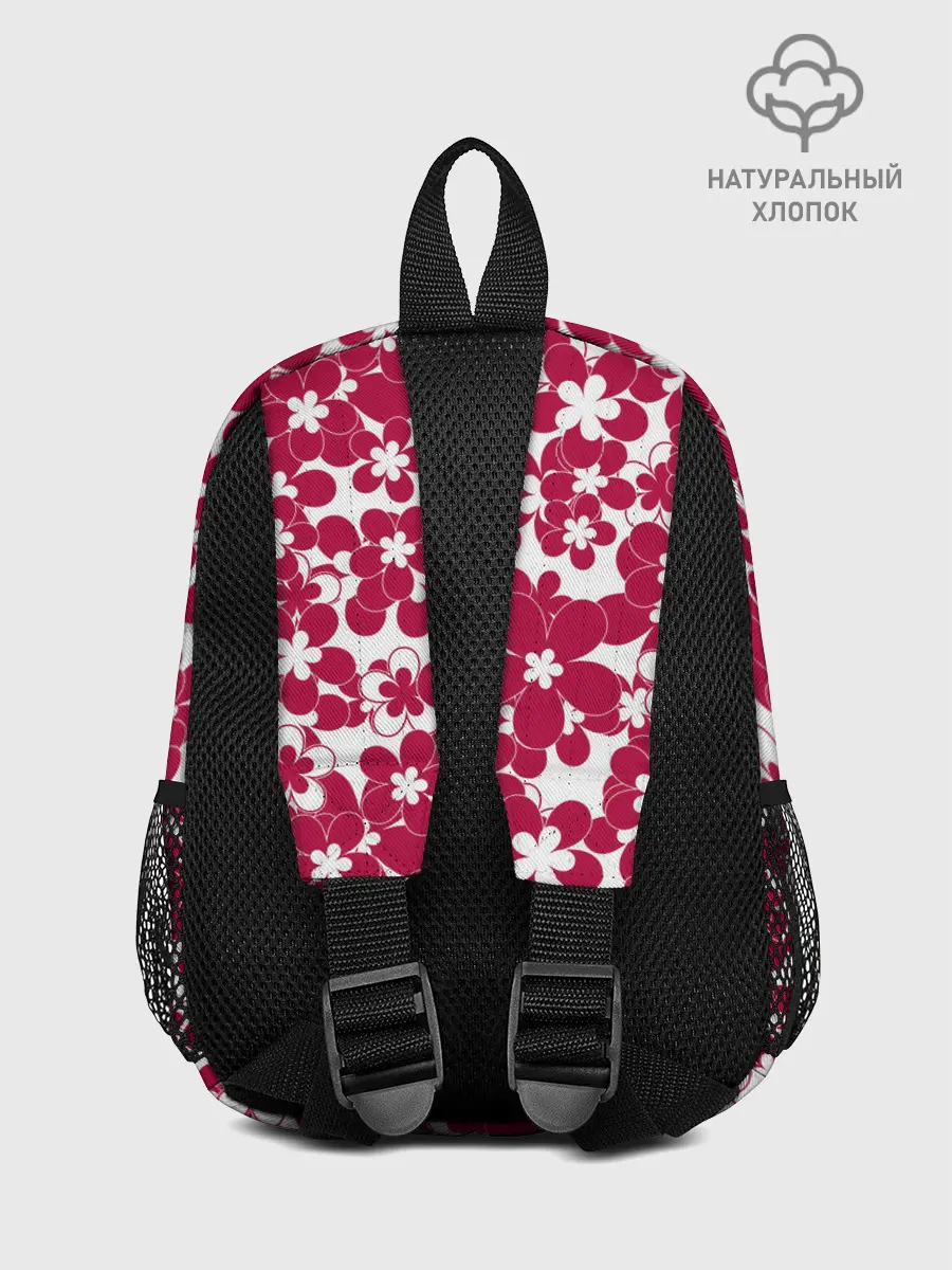 Рюкзак детский / Бело-красный цветочный