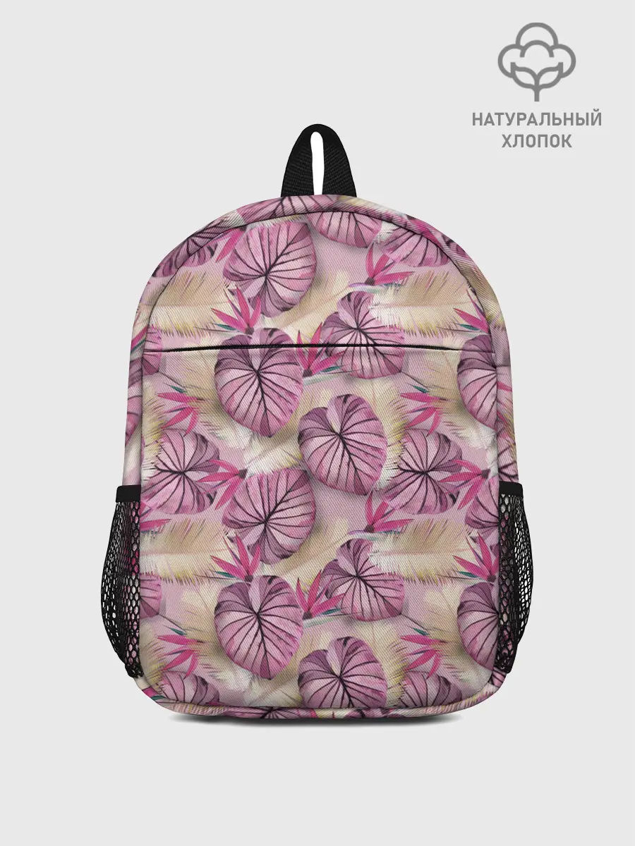 Рюкзак детский / Розовый тропический узор
