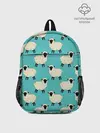 Рюкзак детский / Овечки паттерн на бирюзовом