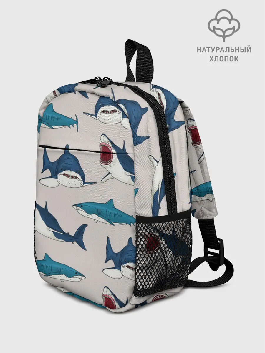 Рюкзак детский / Кровожадные акулы паттерн