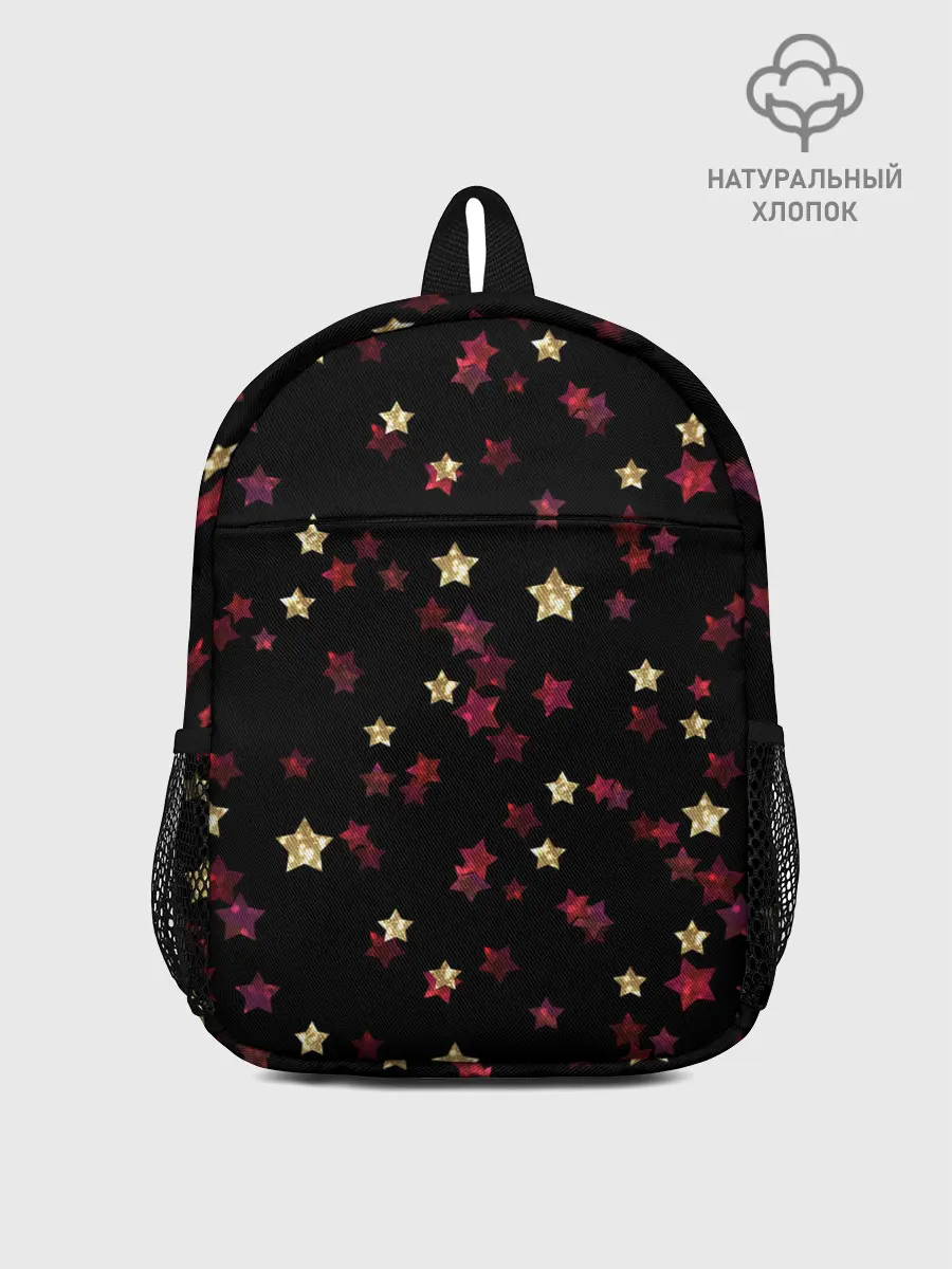Рюкзак детский / Блестящие звезды на черном