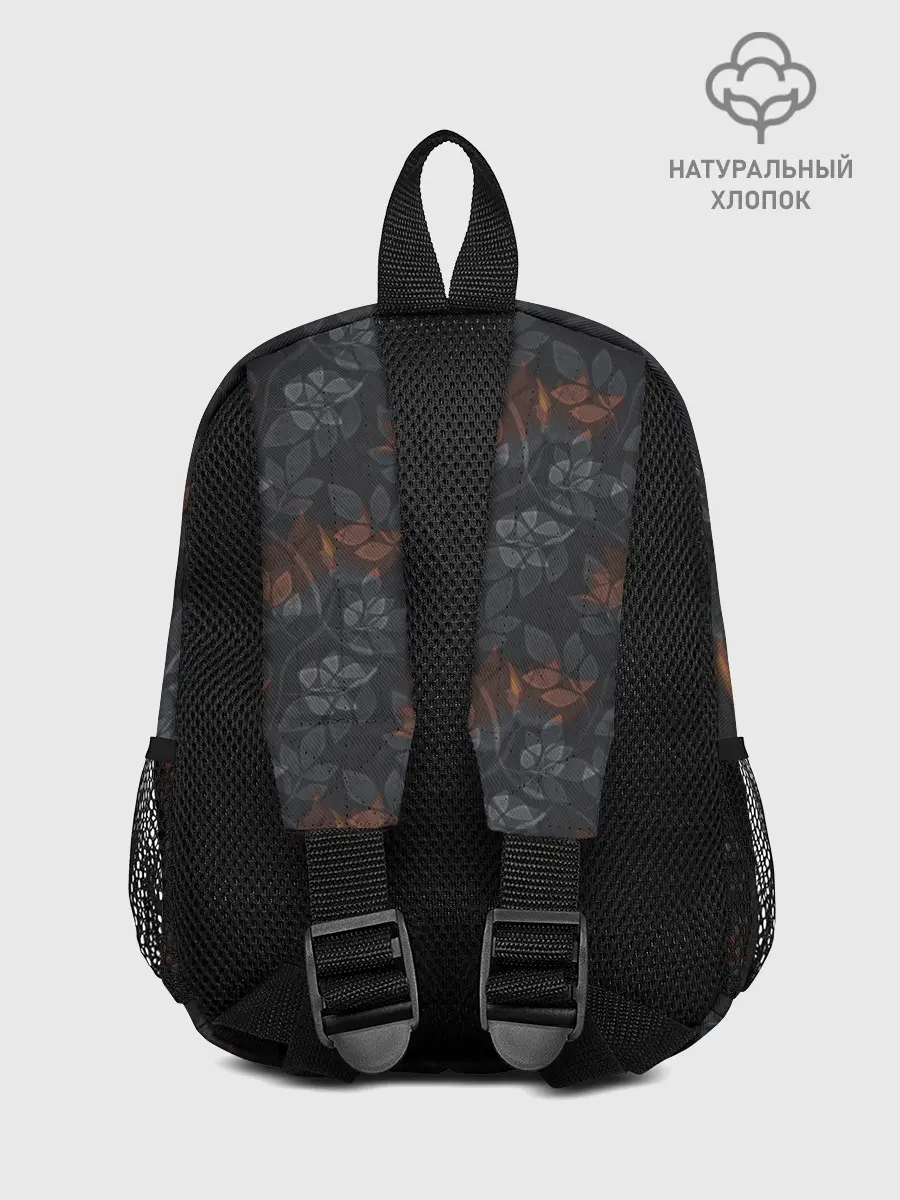 Рюкзак детский / Серо-коричневый цветочный узор