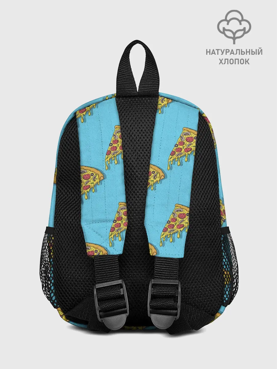 Рюкзак детский / Пицца паттерн на голубом