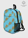 Рюкзак детский / Пицца паттерн на голубом