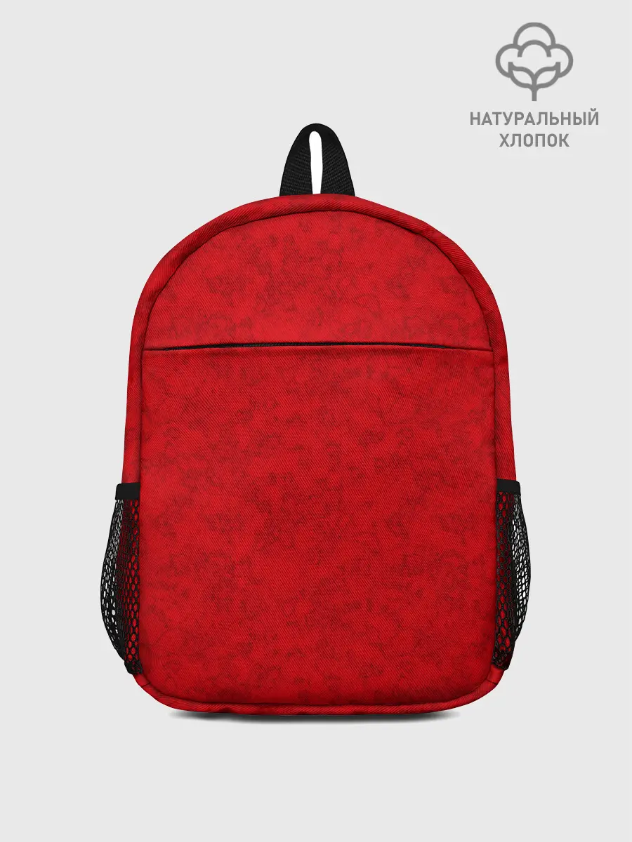 Рюкзак детский / Ярко-красный мраморный узор