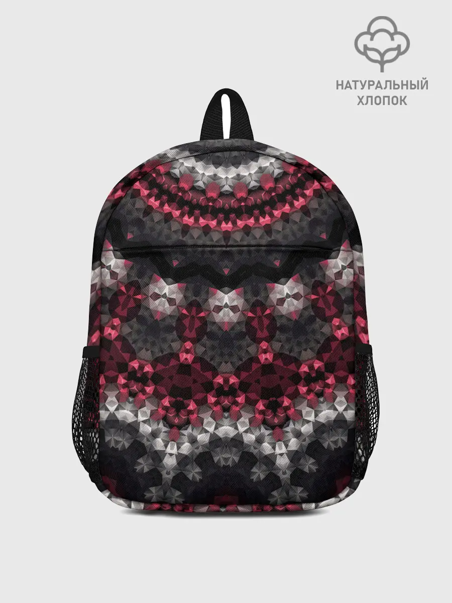 Рюкзак детский / Красно-черный мозаичный узор