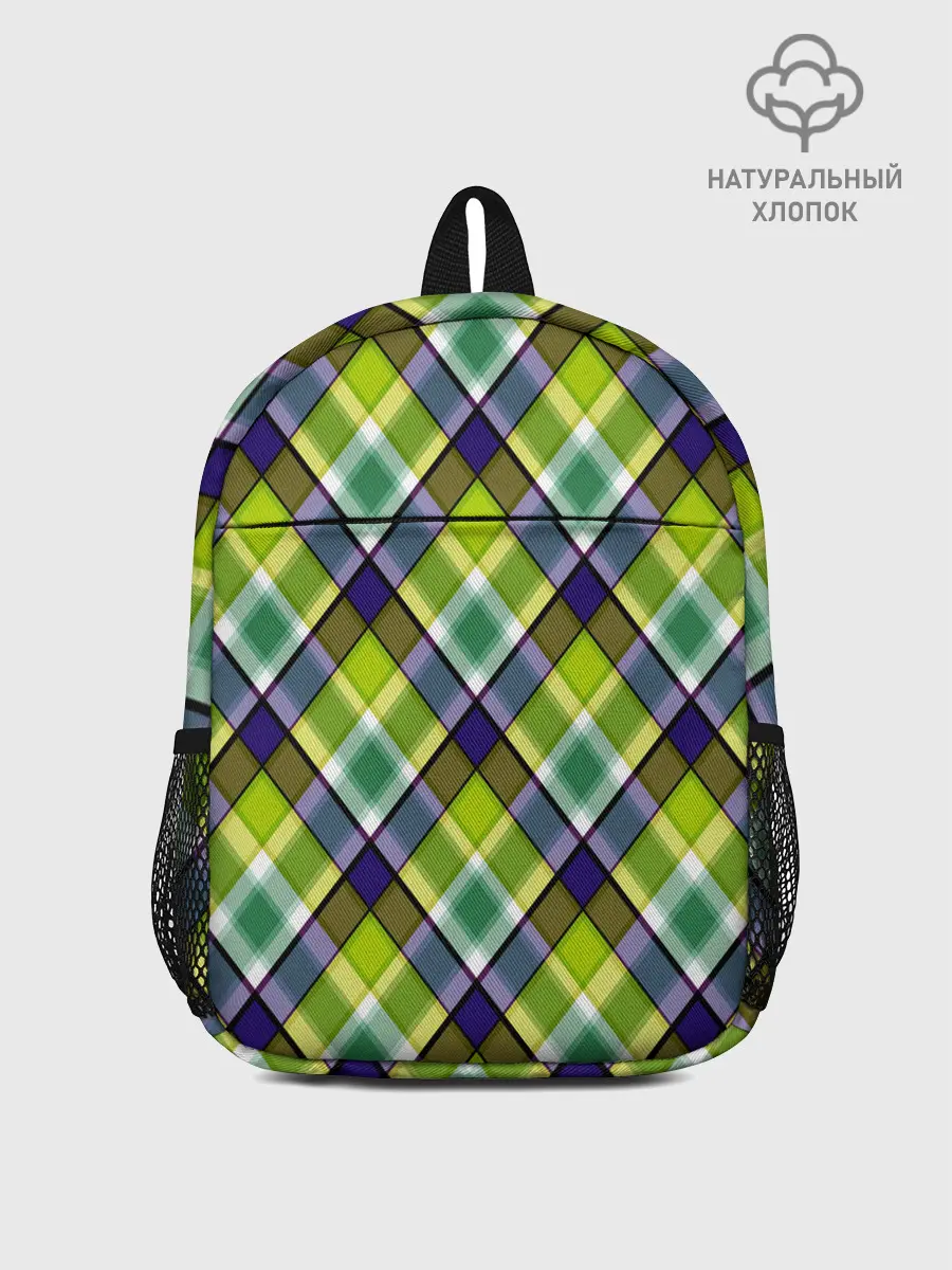 Рюкзак детский / Крупный клетчатый косой узор