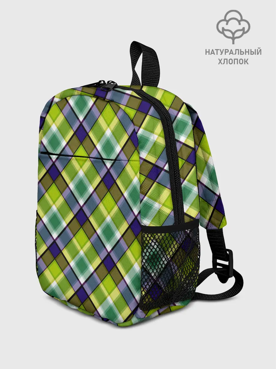 Рюкзак детский / Крупный клетчатый косой узор