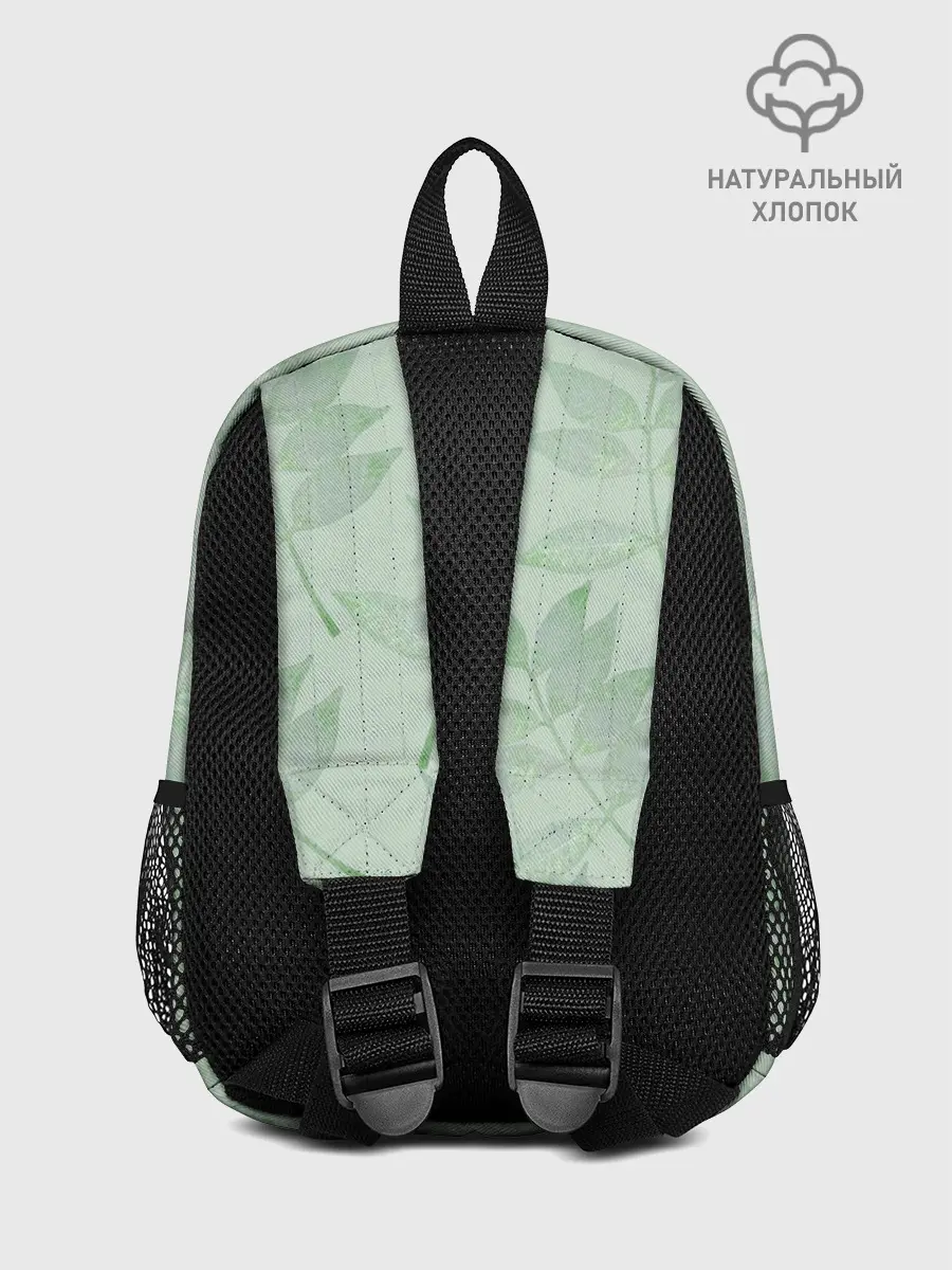 Рюкзак детский / Зеленые листья на светло зеленом