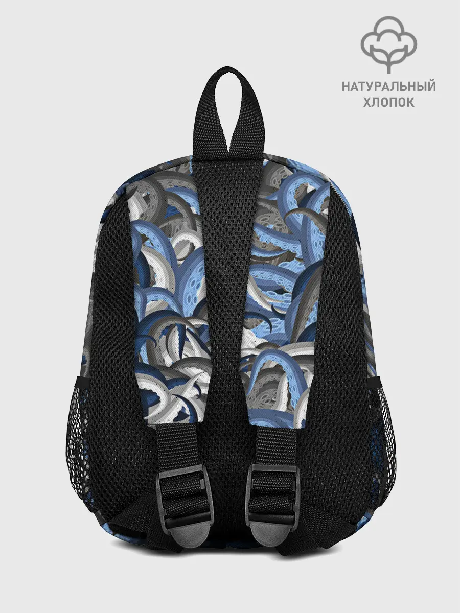 Рюкзак детский / Синий камуфляж с щупальцами