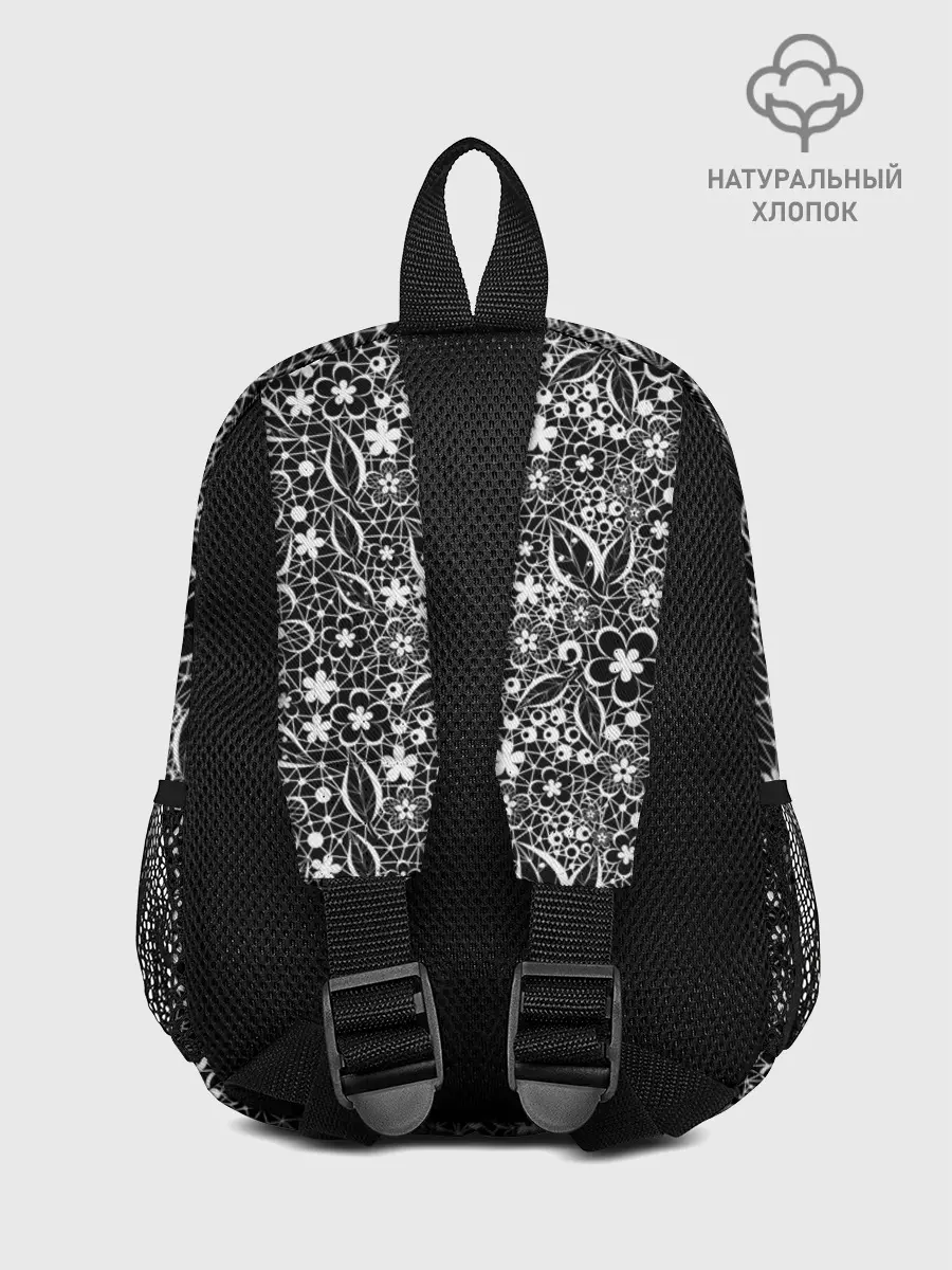Рюкзак детский / Кружевной черно белый узор