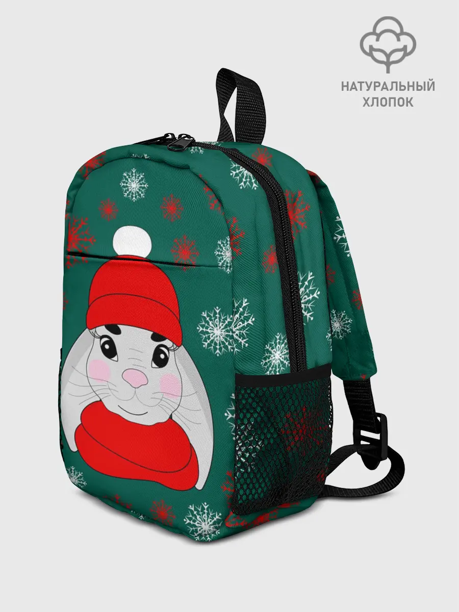 Рюкзак детский / зимний кролик и снежинки