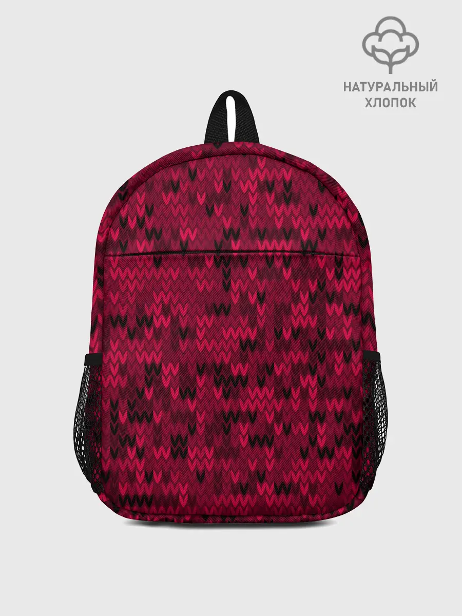 Рюкзак детский / Красно-черный абстрактный узор