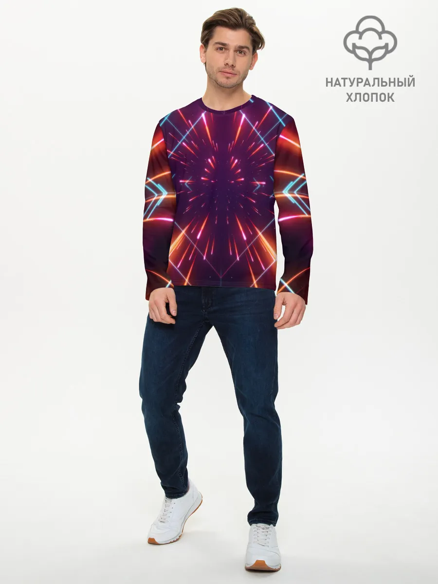 Мужской лонгслив базовый / SYNTHWAVE / RETROWAVE