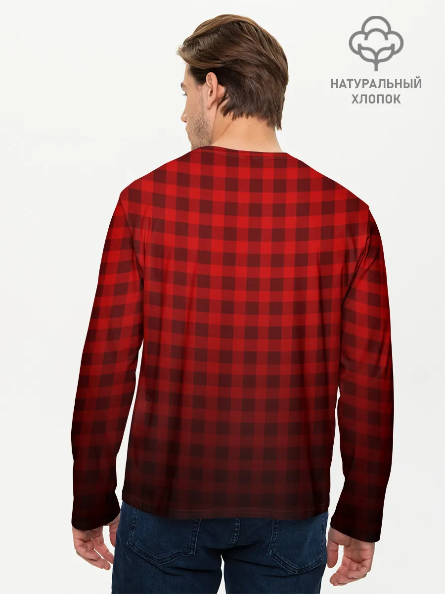 Мужской лонгслив базовый / В КЛЕТОЧКУ