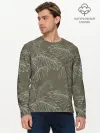 Мужской лонгслив базовый / листья пальмы