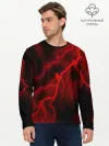 Мужской лонгслив базовый / МОЛНИЯ RED NEON