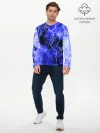 Мужской лонгслив базовый / МОЛНИЯ BLUE