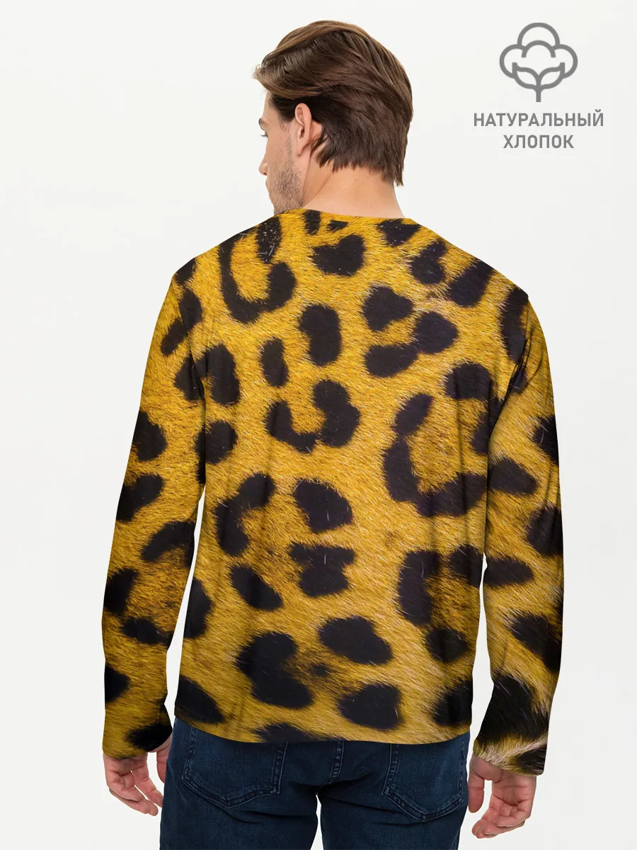 Мужской лонгслив базовый / Леопард