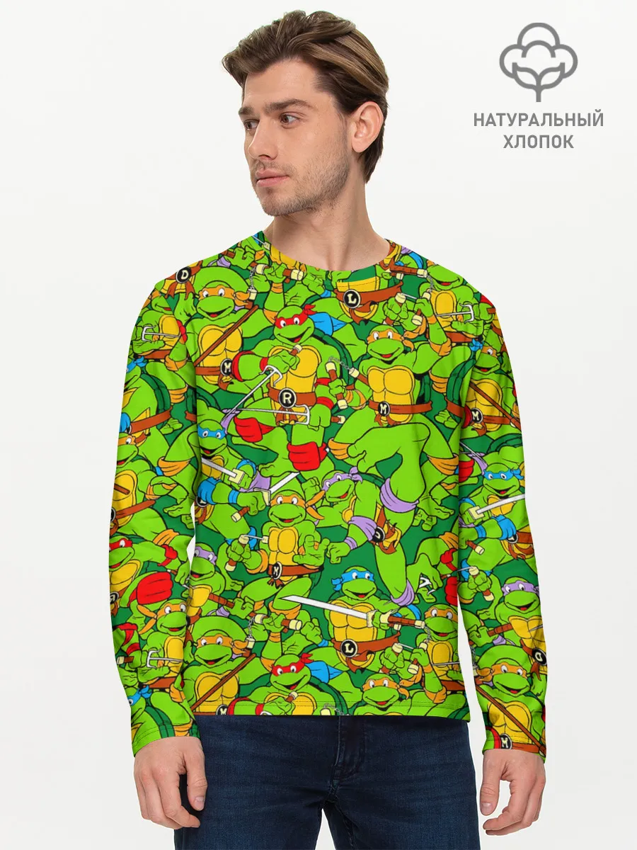 Мужской лонгслив базовый / Черепашки - ниндзя