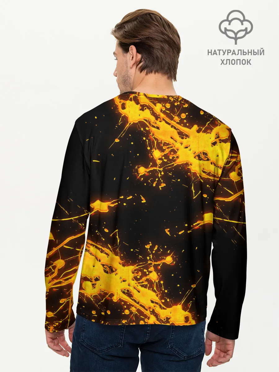 Мужской лонгслив базовый / БРЫЗГИ КРАСКИ NEON