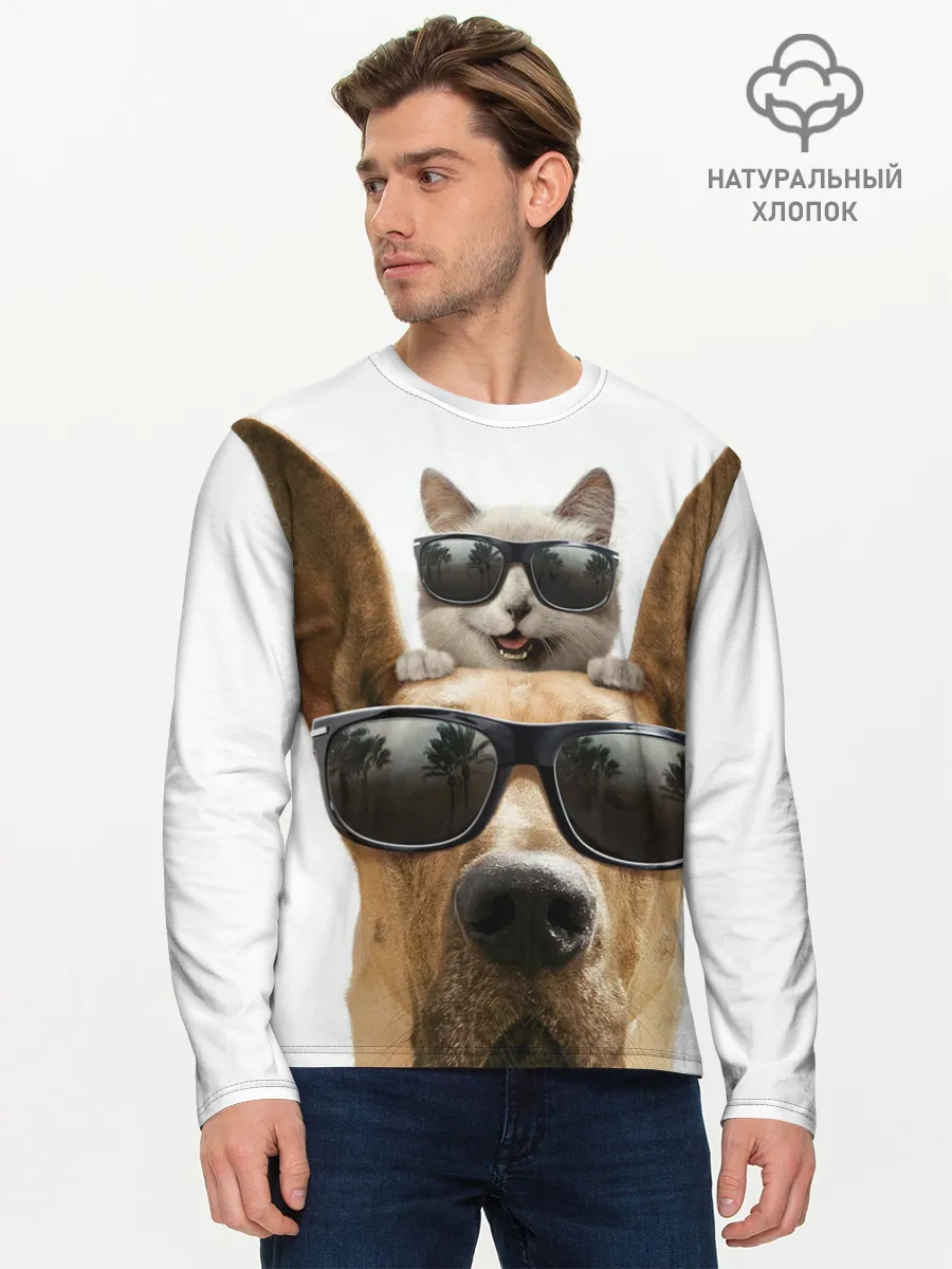 Мужской лонгслив базовый / Блатные животные.