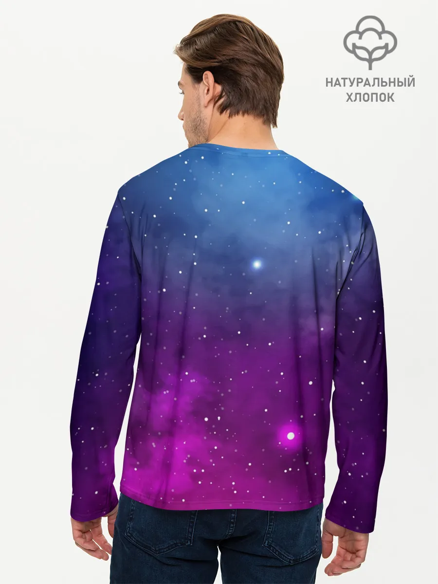 Мужской лонгслив базовый / НЕОНОВЫЙ КОСМОС