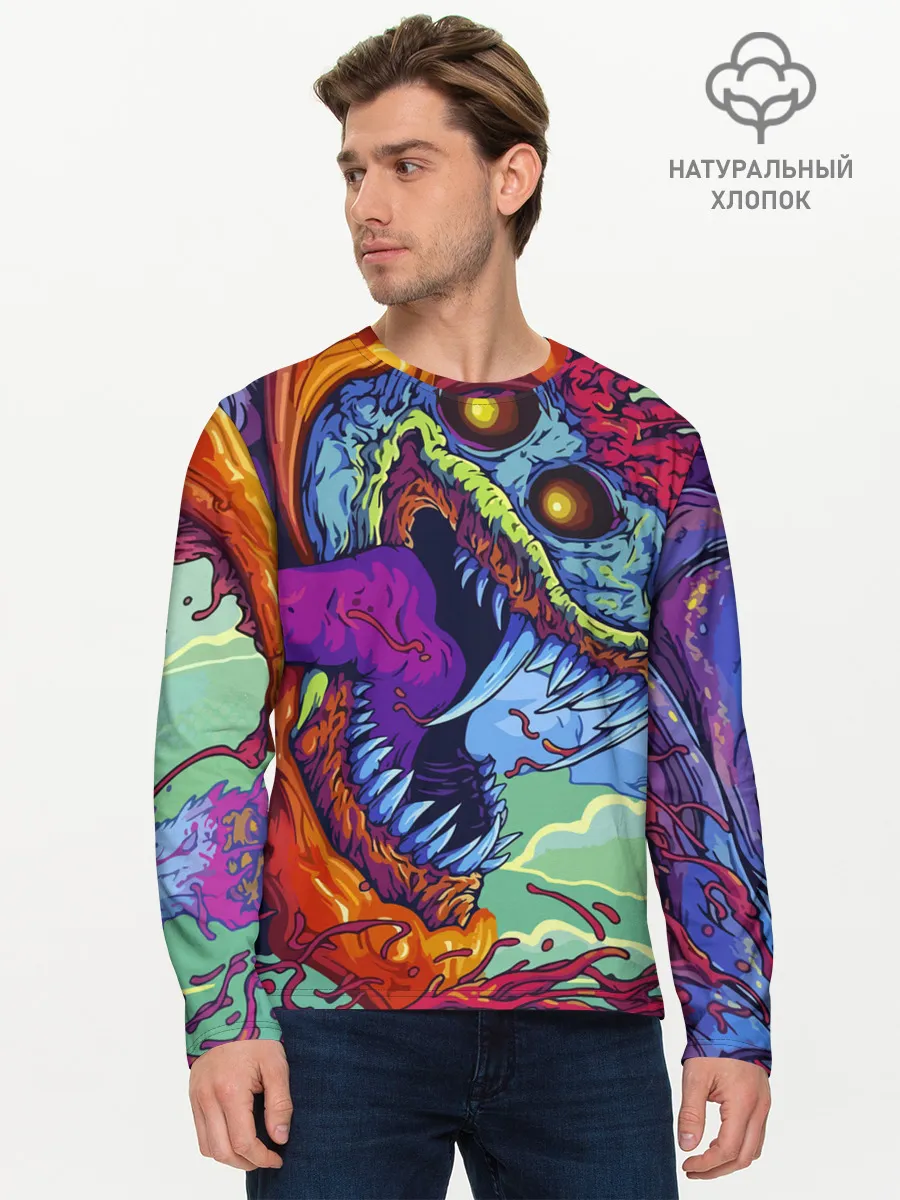 Мужской лонгслив базовый / CS GO HYPERBEAST | КС ГО ХАЙПЕРБИСТ