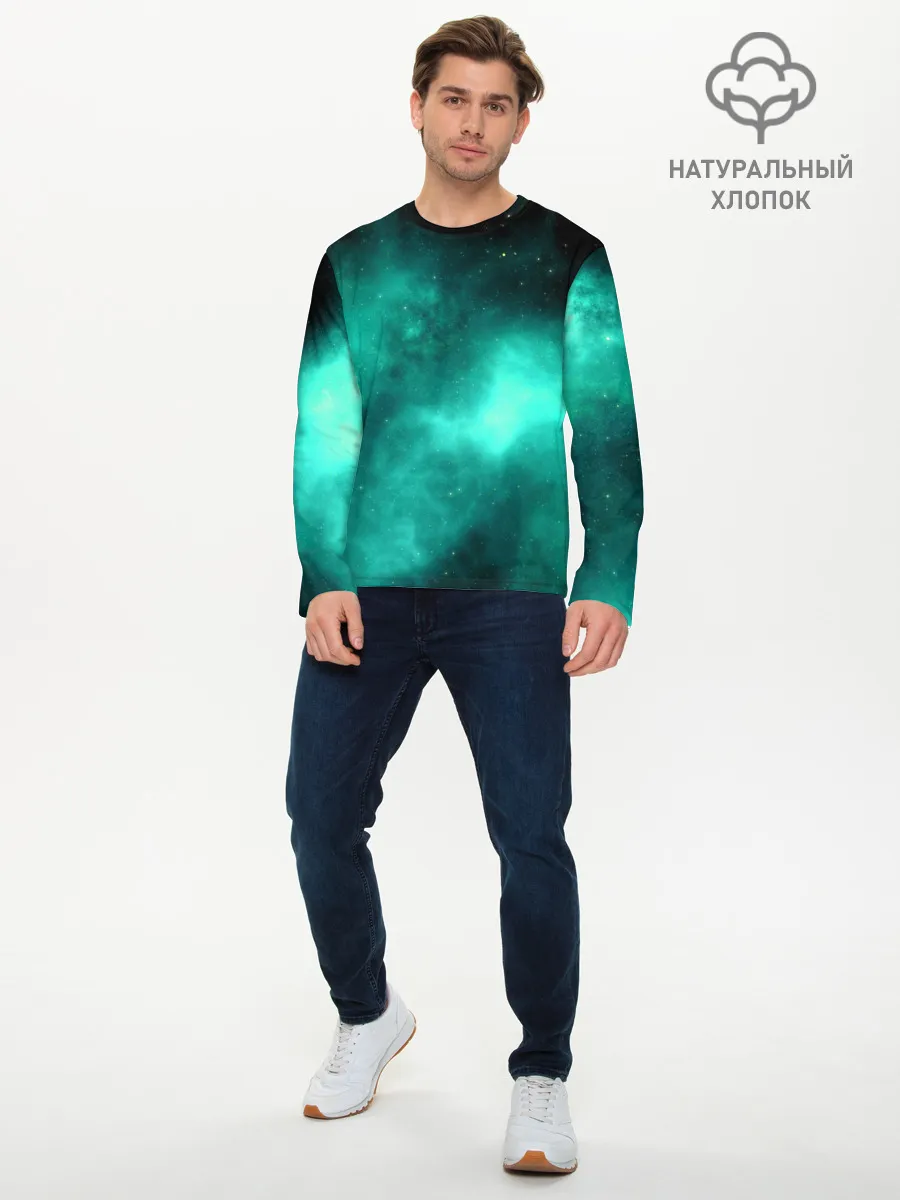 Мужской лонгслив базовый / НЕОНОВЫЙ КОСМОС