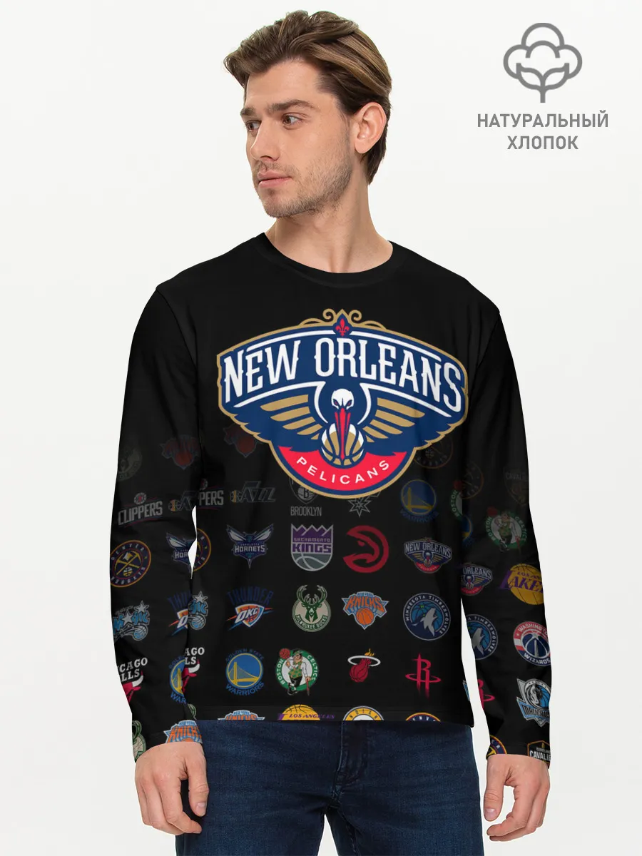 Мужской лонгслив базовый / New Orleans Pelicans