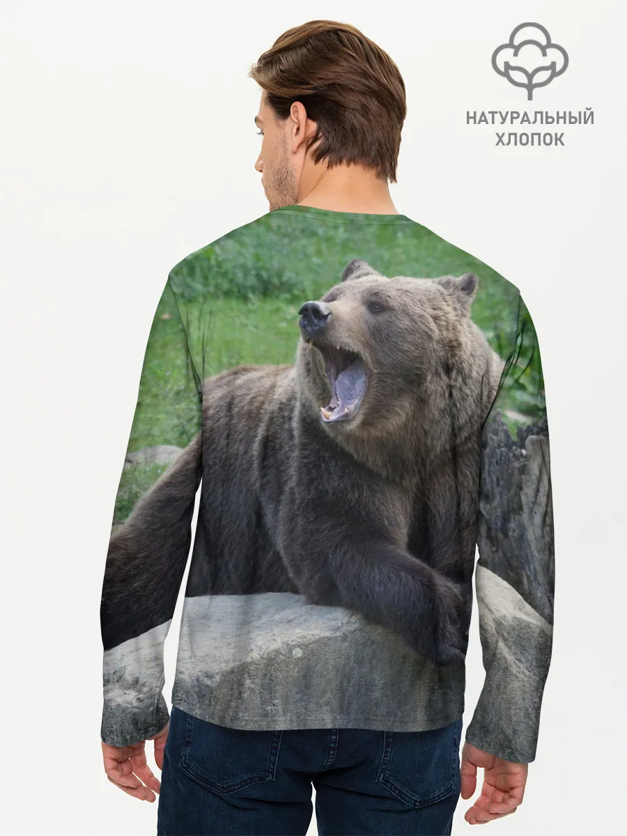 Мужской лонгслив базовый / Медведь
