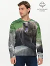 Мужской лонгслив базовый / Медведь