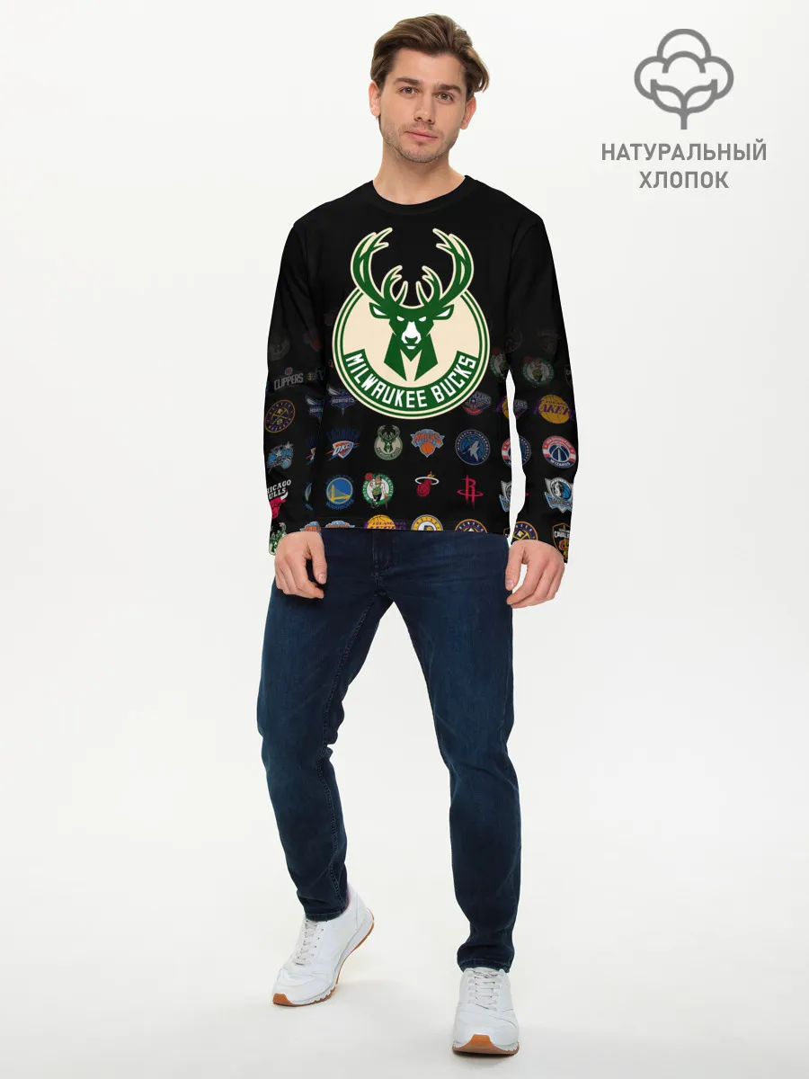 Мужской лонгслив базовый / Milwaukee Bucks