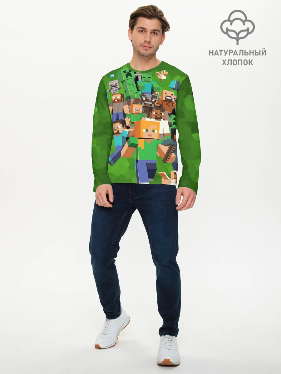 Мужской лонгслив базовый / Minecraft