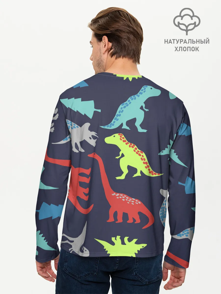 Мужской лонгслив базовый / Динозавры