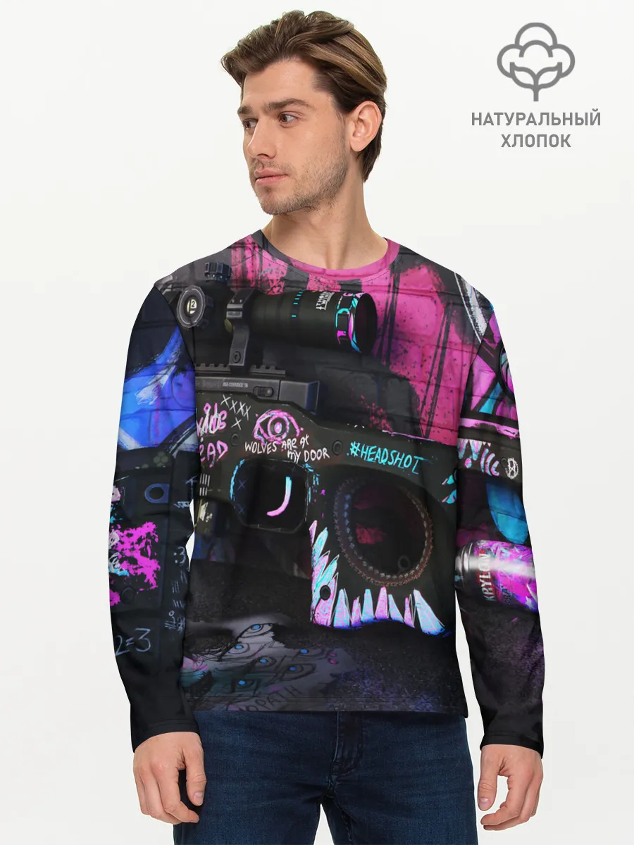 Мужской лонгслив базовый / CS GO:НЕОНУАР