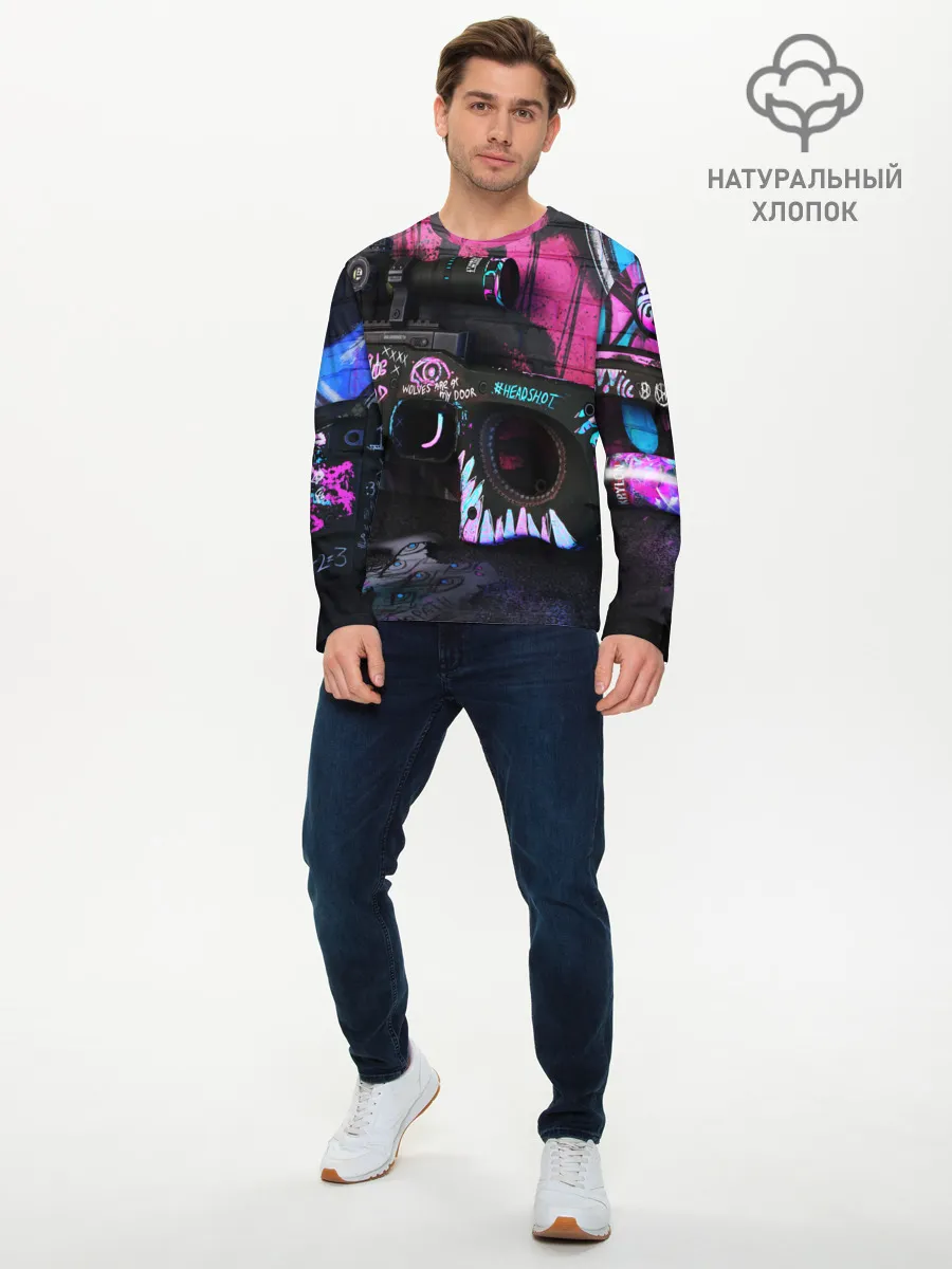 Мужской лонгслив базовый / CS GO:НЕОНУАР