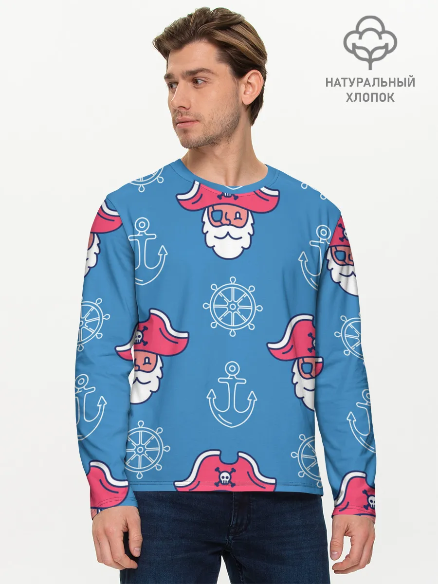 Мужской лонгслив базовый / Пиратский арт