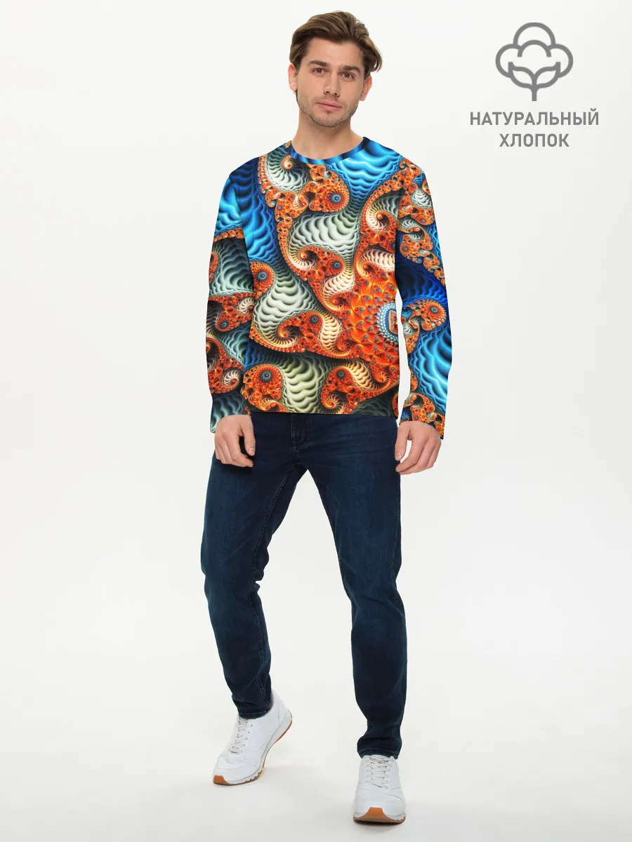 Мужской лонгслив базовый / Fractal illusion