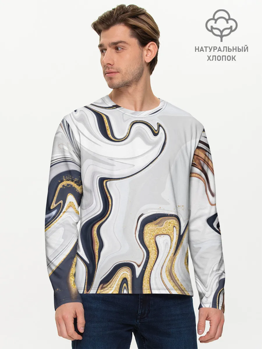 Мужской лонгслив базовый / Абстракция