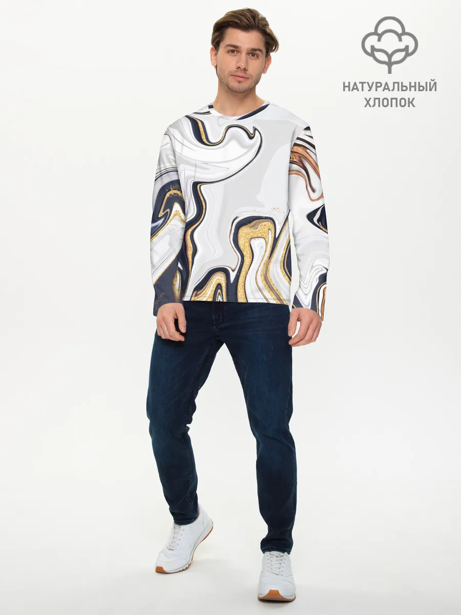 Мужской лонгслив базовый / Абстракция