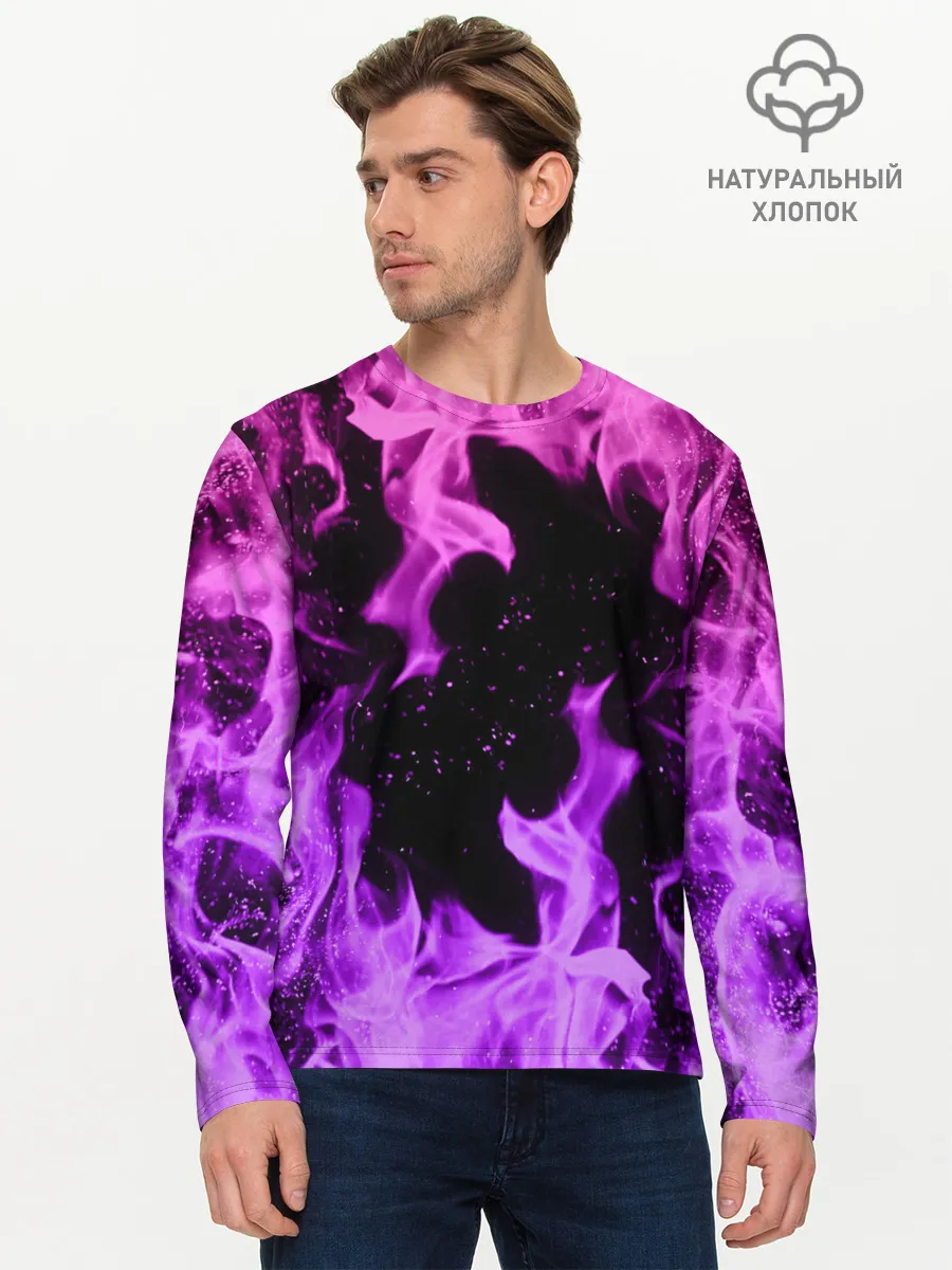 Мужской лонгслив базовый / ЦВЕТНОЙ ОГОНЬ | NEON FIRE