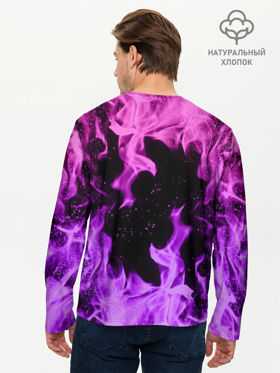 Мужской лонгслив базовый / ЦВЕТНОЙ ОГОНЬ | NEON FIRE